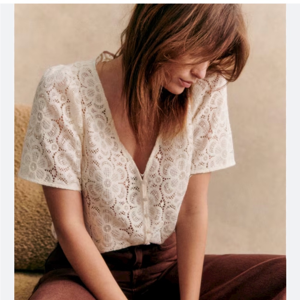 Sezane Emma Blouse - Ecru size 6